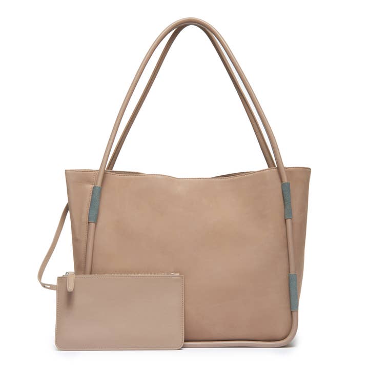 QUINN, fourre-tout en nubuck orné de détails en galuchat pour la vente par VIVO