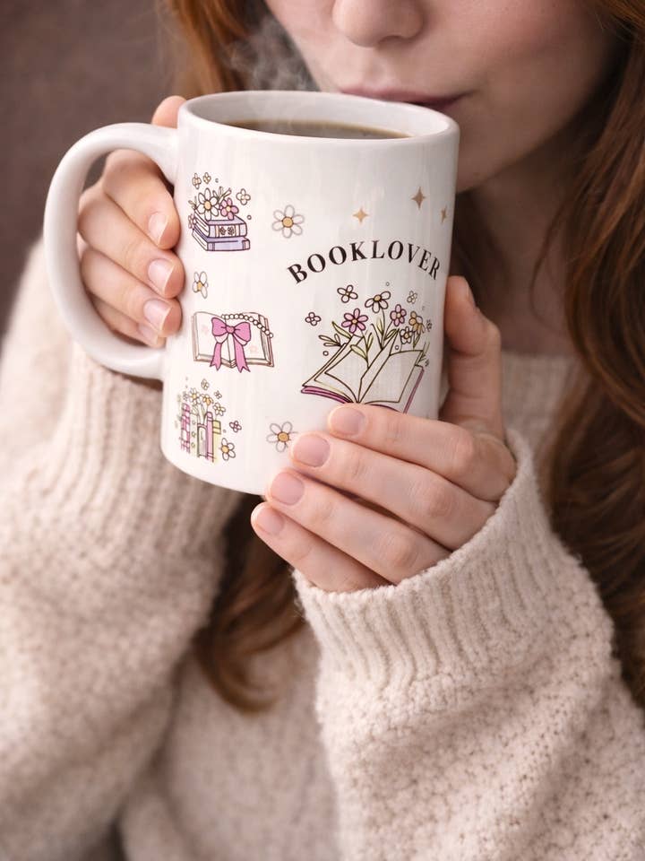 Bücherliebhaber Keramikbecher Spülmaschinen-/Mikrowellengeeignet, Sublimation für den Großhandel von the cute cloud