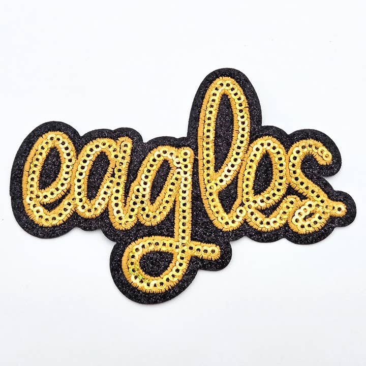 Trendy Transfers - Wholesale Patch - Eagles Gold Sequin HAT/POCKET Patch