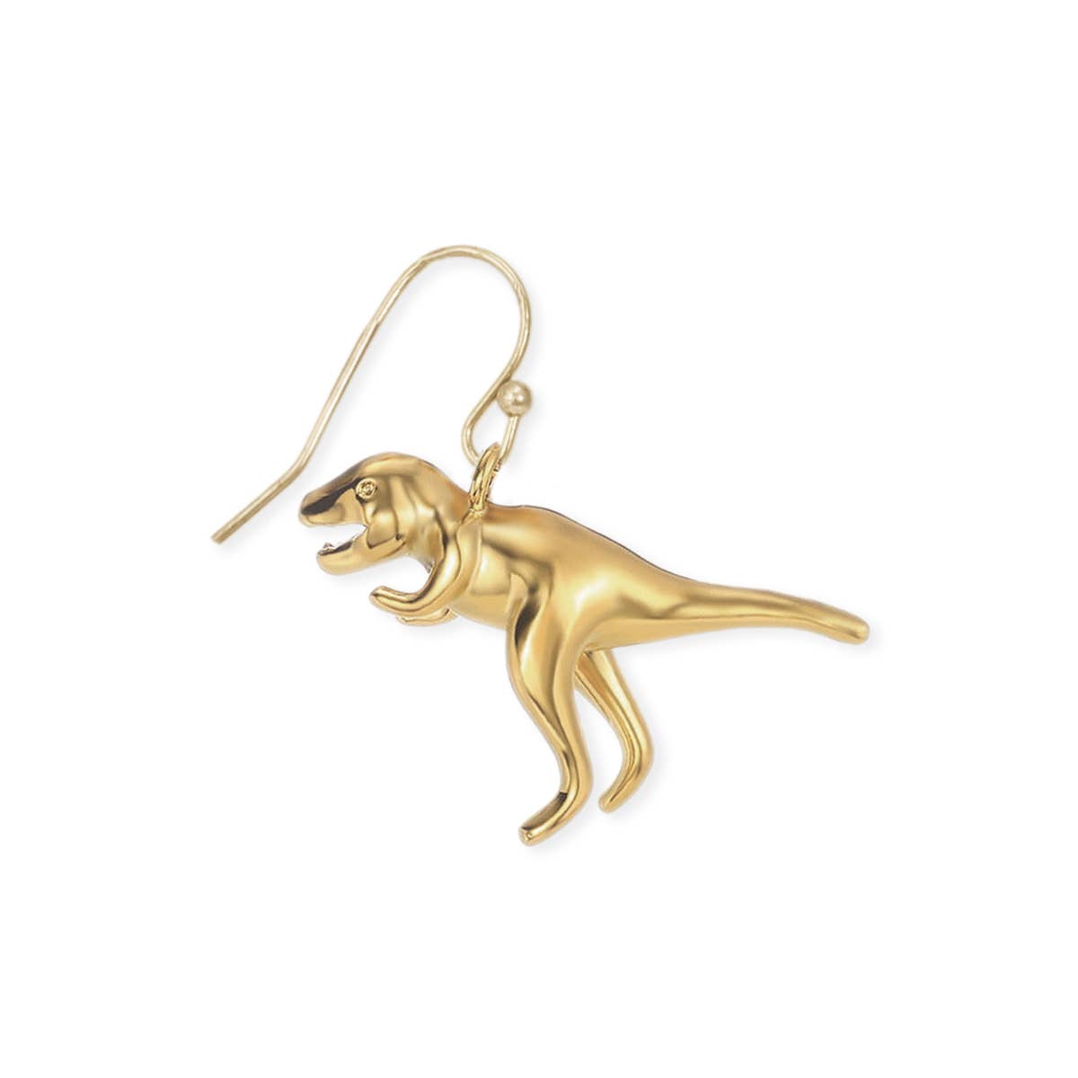 ZAD - Wholesale Dangle Earrings - Prehistoric Times Gold Tyrannosaurus Rex Earrings2