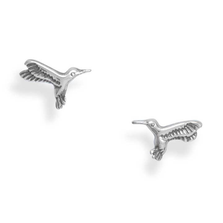 Silver Stars Collection – Brincos de pino por atacado – Brincos Colibri Oxidado0