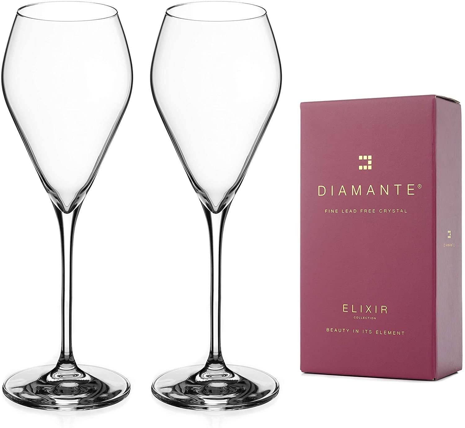 DIAMANTE - Vendita all'ingrosso Flute da champagne - Set di 2 bicchieri da prosecco Diamante in cristallo premium senza piombo1