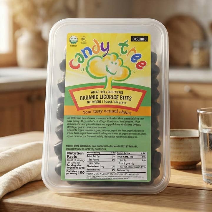 Organic Licorice Bites - 1 lb Container for wholesale by Candy Tree