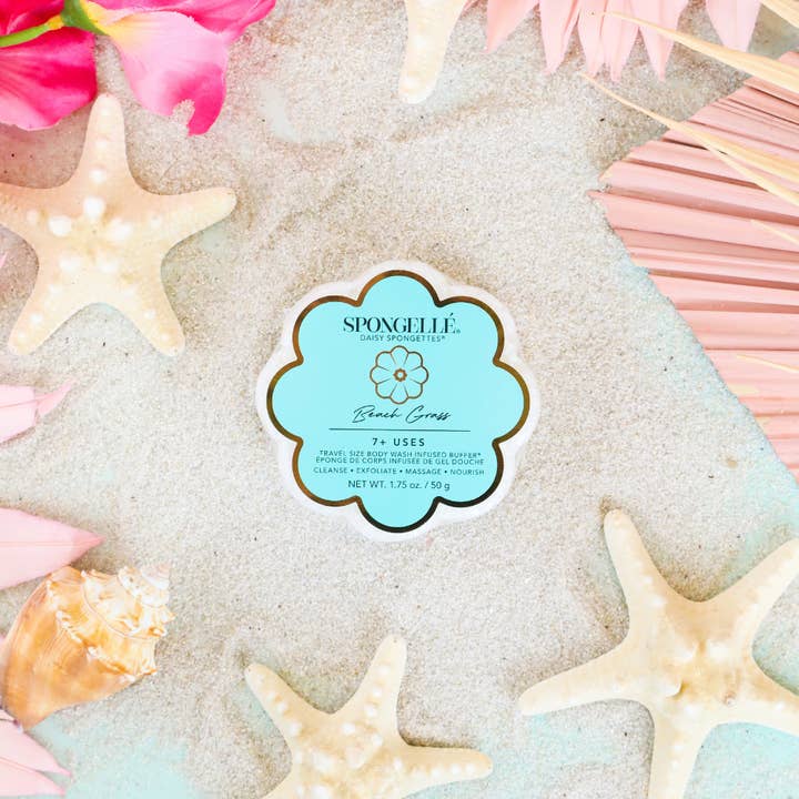 Beach Grass Daisy Spongette  | Soap Sponge | Soap Buffer for wholesale by Spongellé | Christmas 2025 | Stocking Stuffers | Gifts