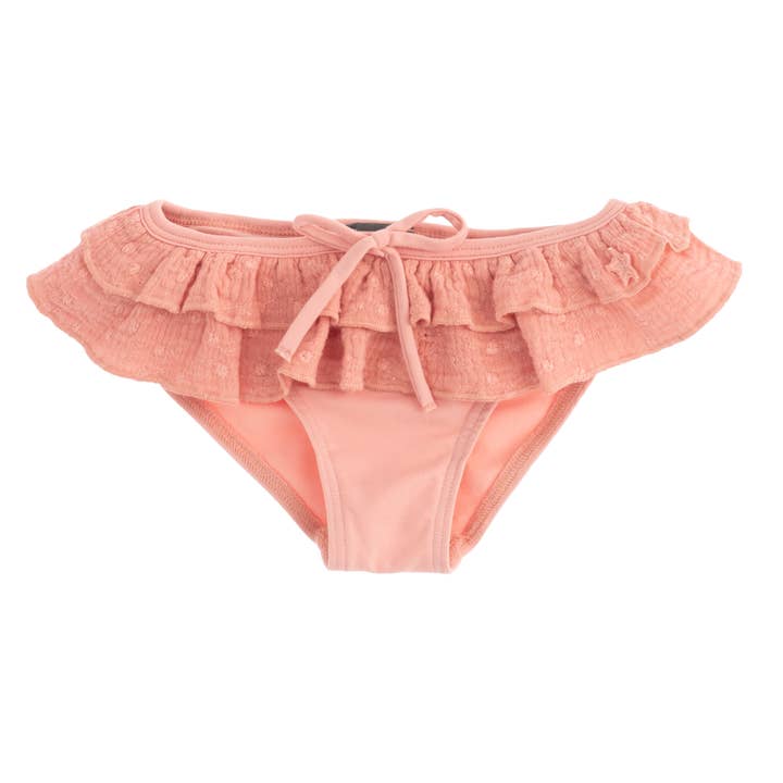 Fundo de roupa de banho Bordado Suíço com babados S12821 por atacado de Tocoto Vintage