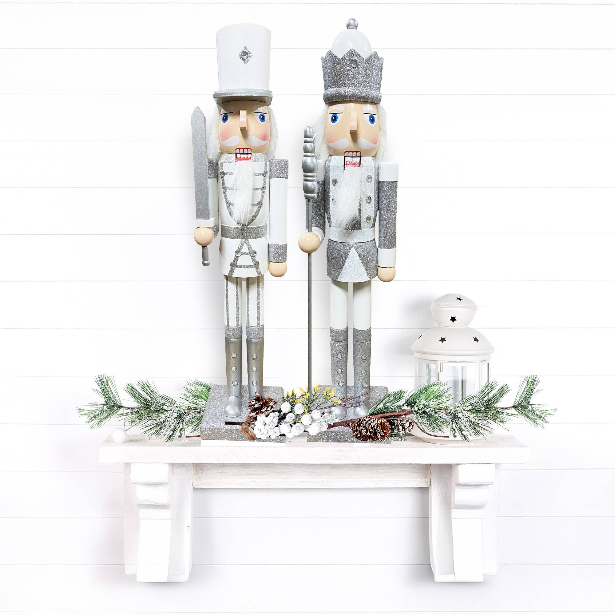 Santa’s Workshop Inc. - Wholesale Holiday Nutcracker - 24" White and Silver Nutcrackers, 2 asst.4