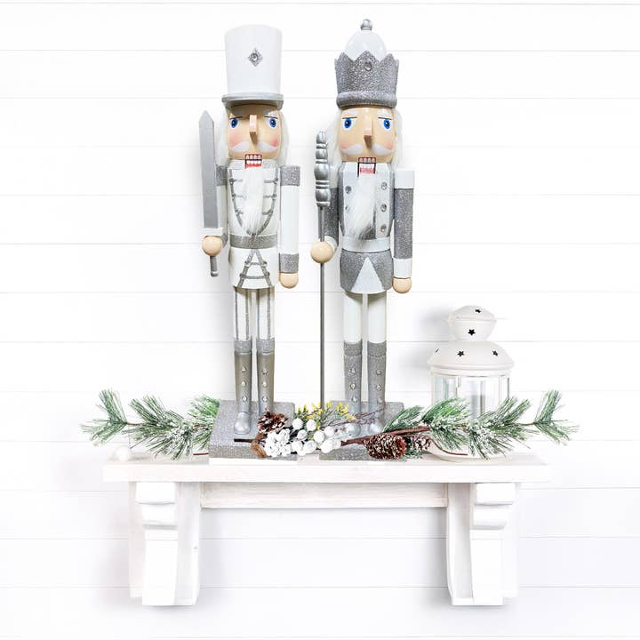 Santa’s Workshop Inc. - Wholesale Holiday Nutcracker - 24" White and Silver Nutcrackers, 2 asst.4