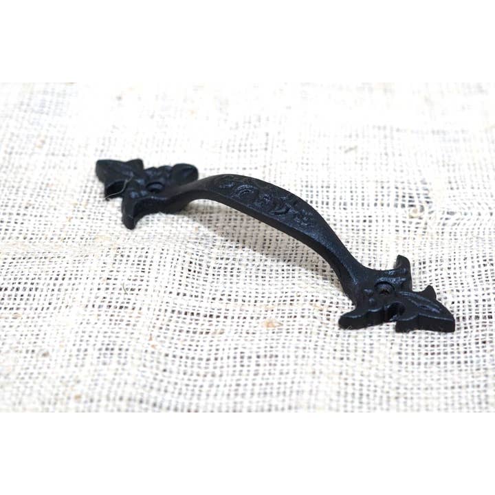 CAST IRON TEXTURED BLACK HANDLE 6 1/4" for wholesale by Midwest Craft House