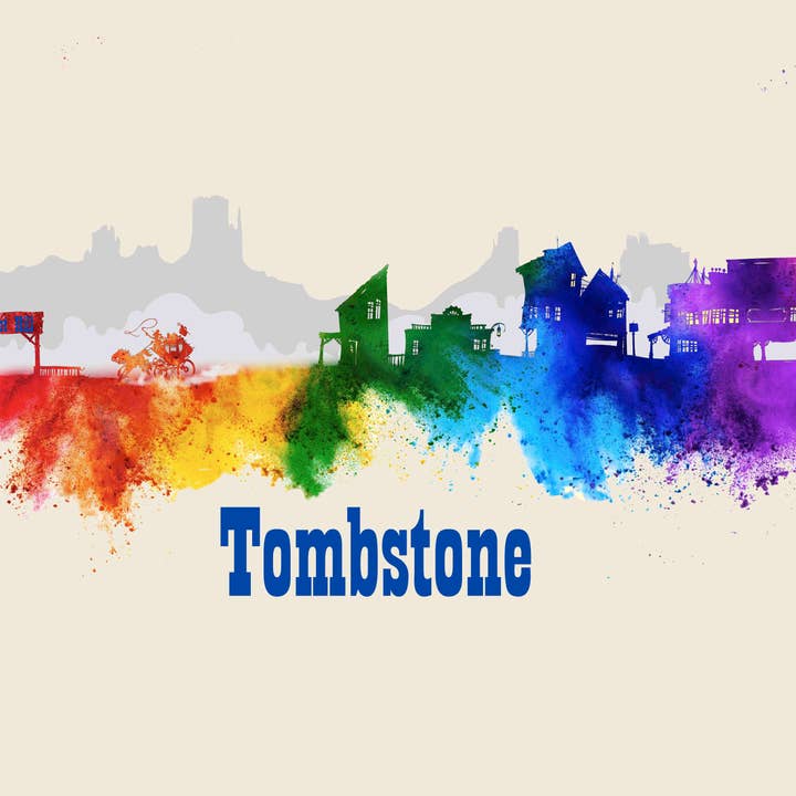 City Of Tombstone Skyline Poster Watercolor Art 2 for wholesale by BMS BIZ
