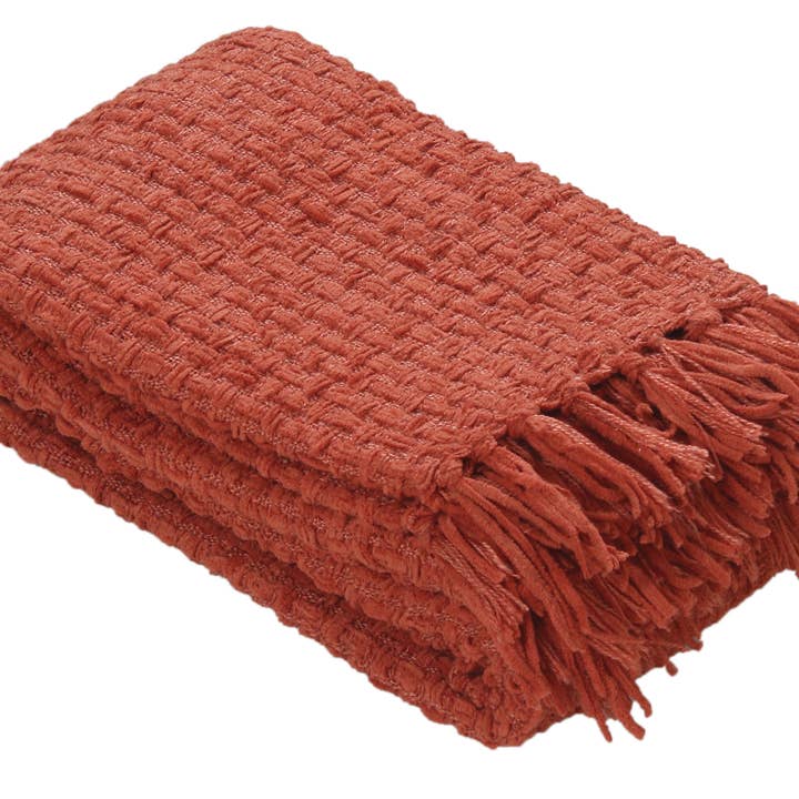 Fabstyles – wholesale Throw blanket – Fabstyles Chenille Basket Weave Throw Blanket, 50x601