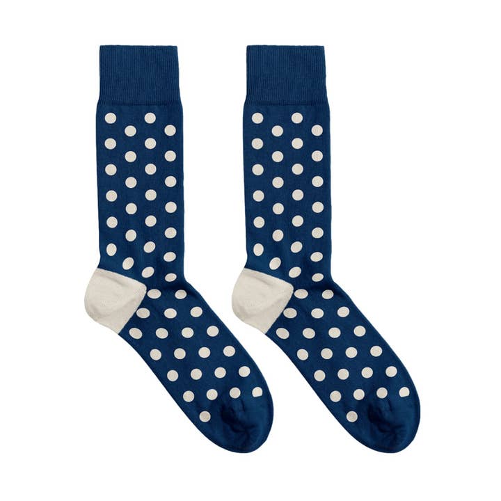 Oli Olsen – wholesale Socks – Men's – Billy Brown Socks | Men's Polka dot Socks | Blue & Grey0