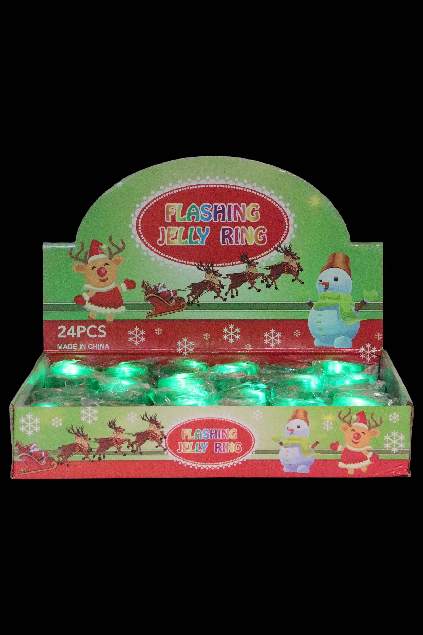 AS SHOWN Christmas Tree Jelly Led Light-up Ring - 24 Pcs for wholesale on Faire3