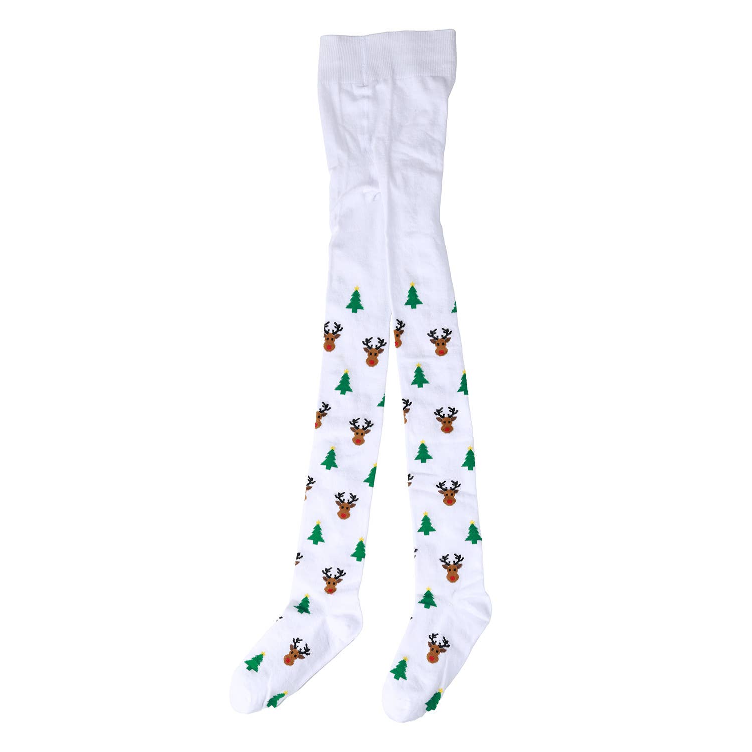 Snazzy Santa - Wholesale Tights - Kids - Christmas tights for kids "White with Rudolph"0