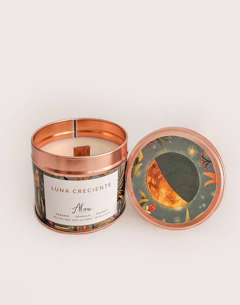 Alme Organic - Wholesale Jar/Filled Candle - LUNA CRESCENTE Wooden Wick Candle  1