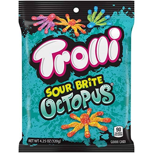 Trolli Octopus Brit Peg Bag 4.25 oz Single Bag for wholesale by Shop The King