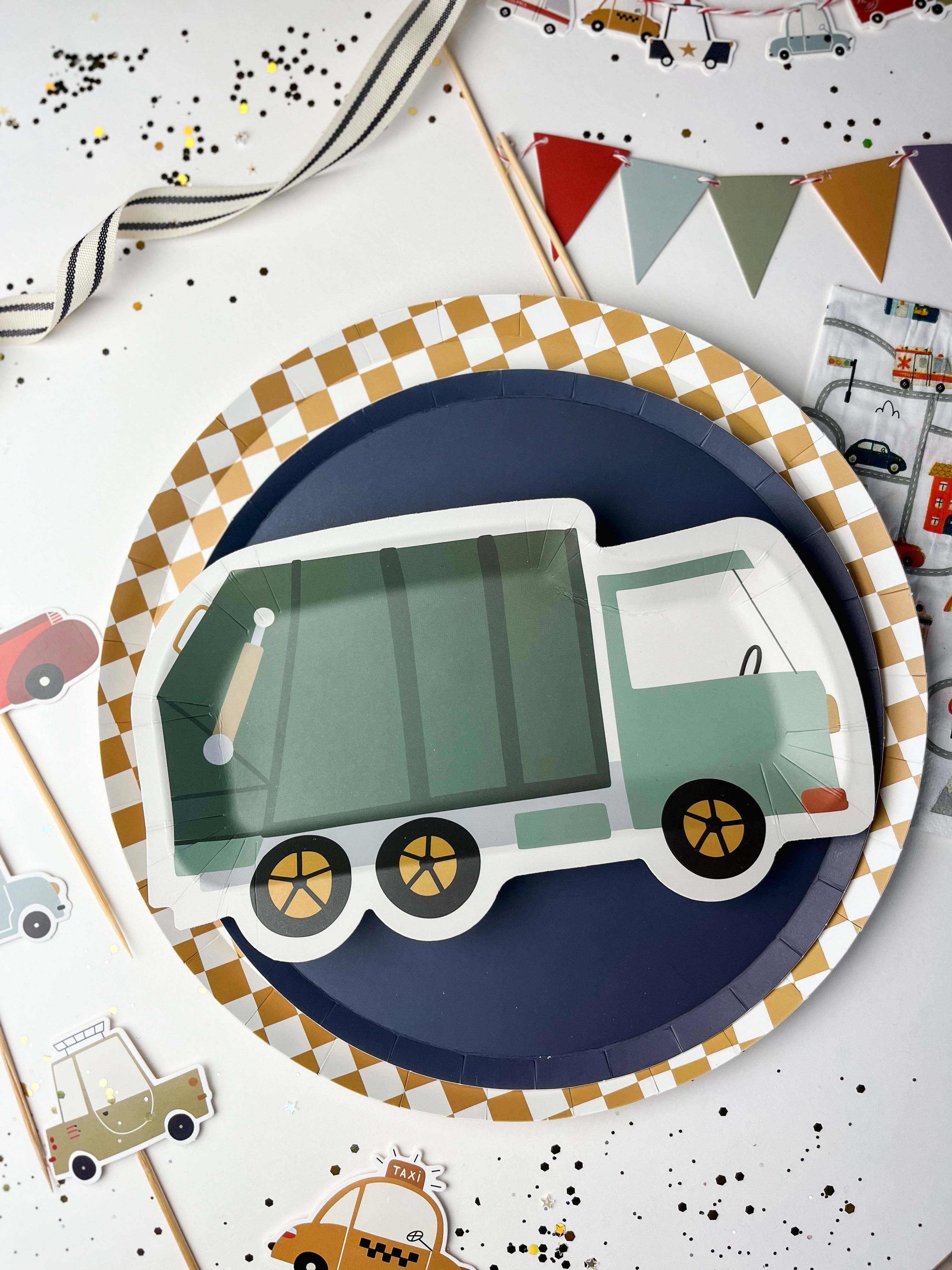 Josi James - Wholesale Disposable Plate - Checkered Gold Matte Plate, XL (Set of 8)2