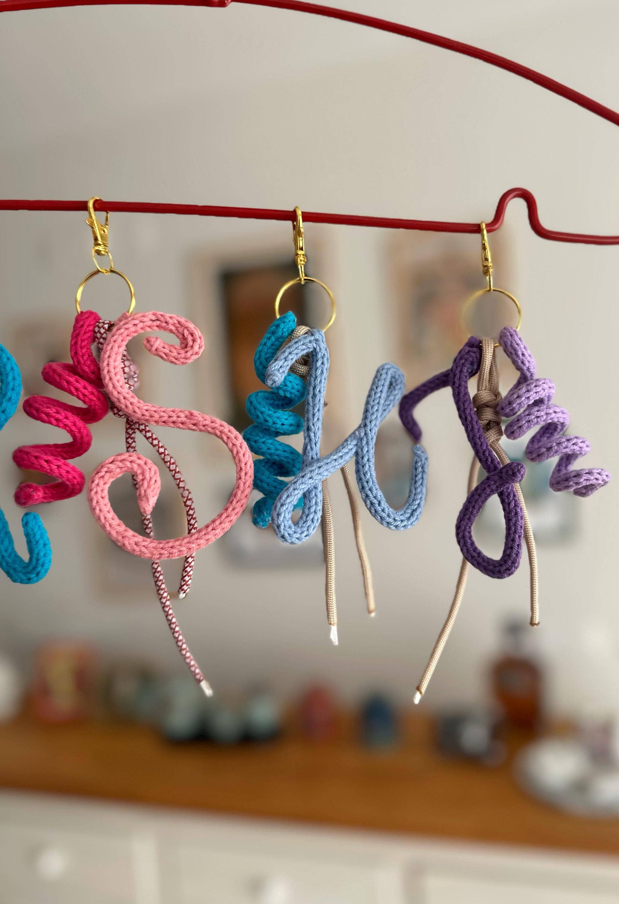 Honey Art and Nature – wholesale Keychain – Women's – Handmade Crochet Initial Bag Charm Custom Keychain #23