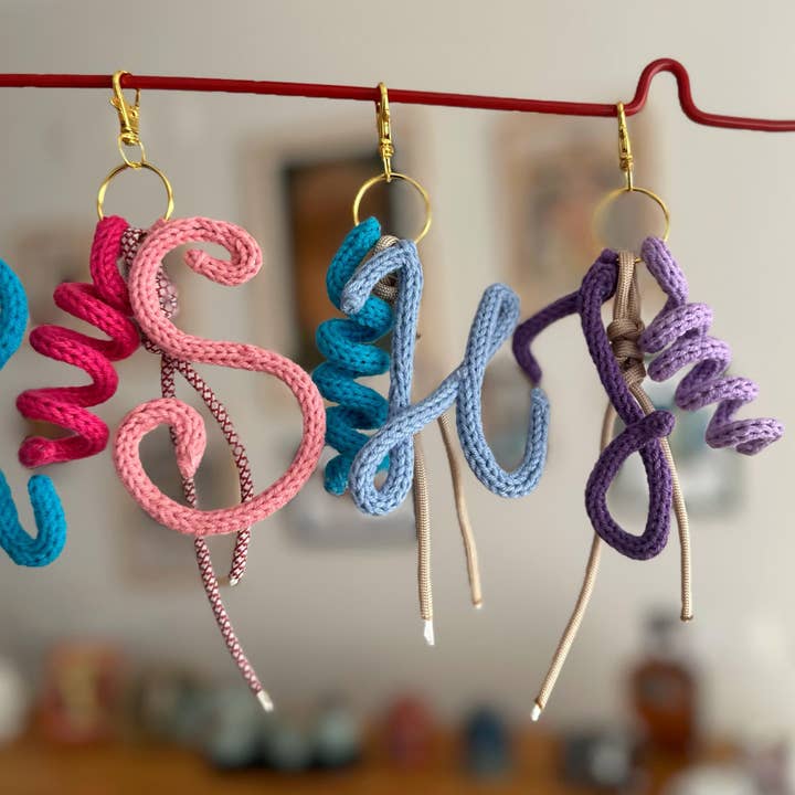 Honey Art and Nature – wholesale Keychain – Women's – Handmade Crochet Initial Bag Charm Custom Keychain #23