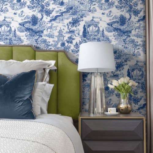 SmithHönig - Wholesale Wallpaper - Peel and Stick Wallpaper Summer House / Navy1