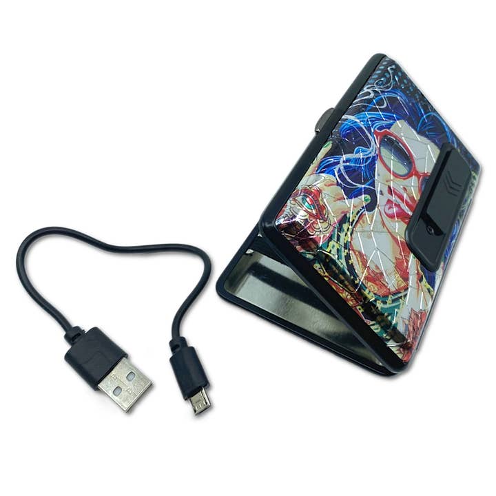 Novelty Closeout - Wholesale Cigarette Case - Smokezilla USB Coil Lighter 100s Case Assortment- 8/Pack2