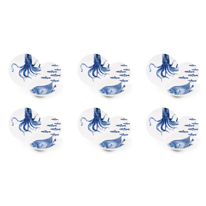 multicolour Set of 3 Plates Faune&Flore NR 5 for wholesale on Faire2