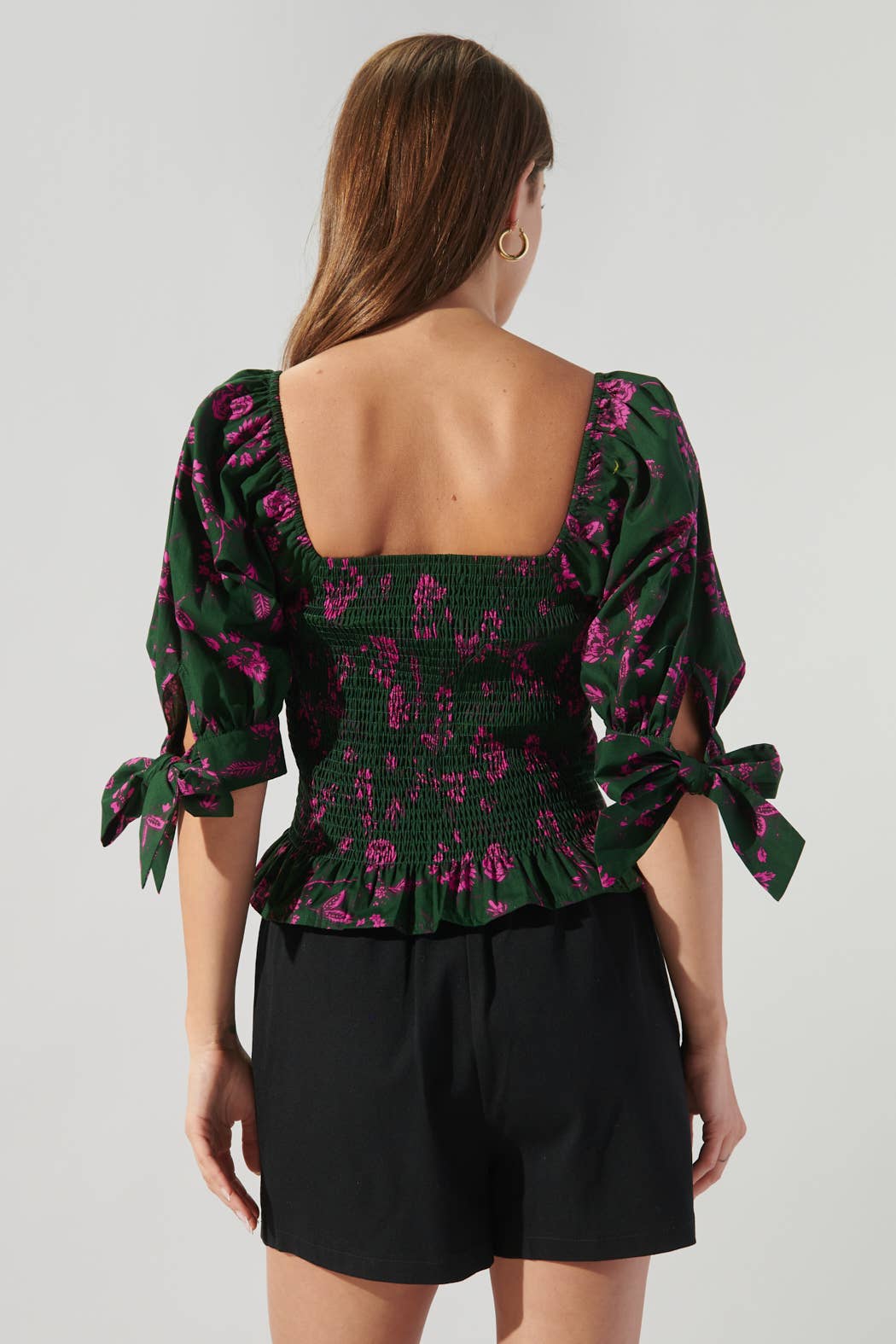 ROSE-FORÊT Haut péplum smocké Close to You en vente sur Faire2