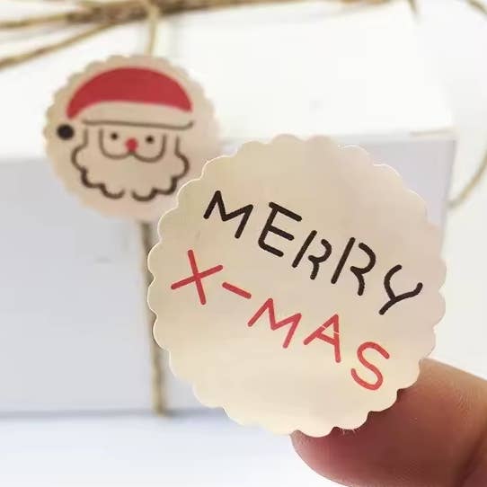 Pack 120 Stickers Merry Christmas - Round 3 cm - Vintage for wholesale by Sostraw & SmartThings