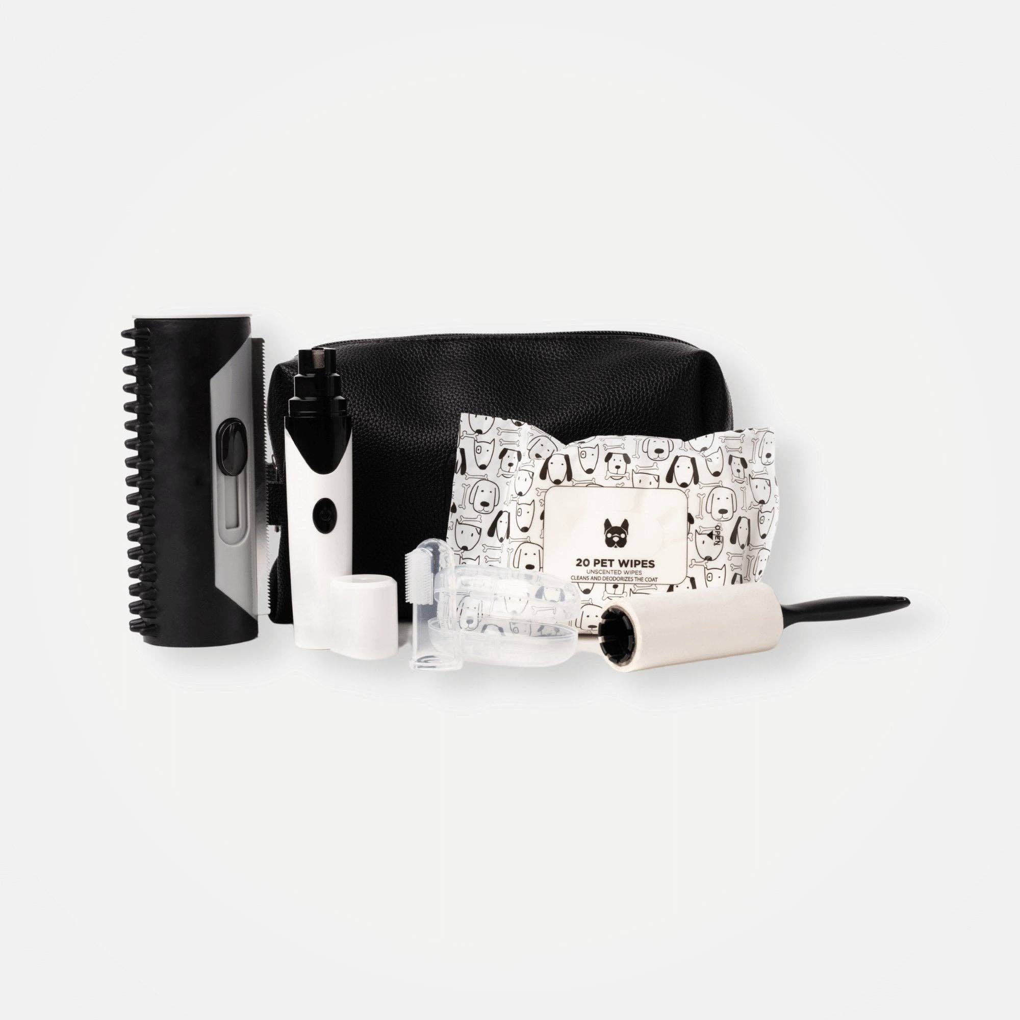 Dollar Paw – Material para tratar de pelo de cão - Cão por atacado – Kit de Luxo de 5 Peças para Higiene de Cães – Escova de Desembaraçar, Lixador de Unhas, Toalhitas e Mais