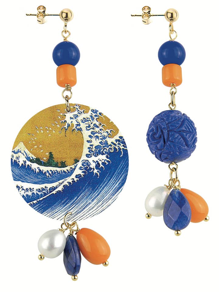 Handmade wave women's earrings from Italy for wholesale by Lebole Maison