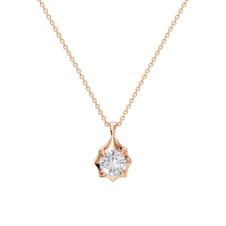 PureYou Jewelry - Wholesale Pendant/charm necklace - 2 CT Round Diamond Solitaire Pendant, 14k Diamond Necklace8
