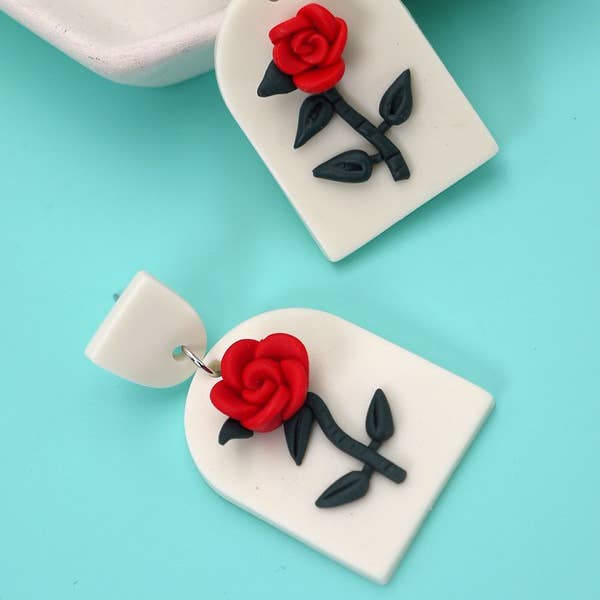 JOSSLYN by wall to wall - Wholesale Dangle Earrings - 3D POLYMER FLOWER CLAY EARRING | 40E285