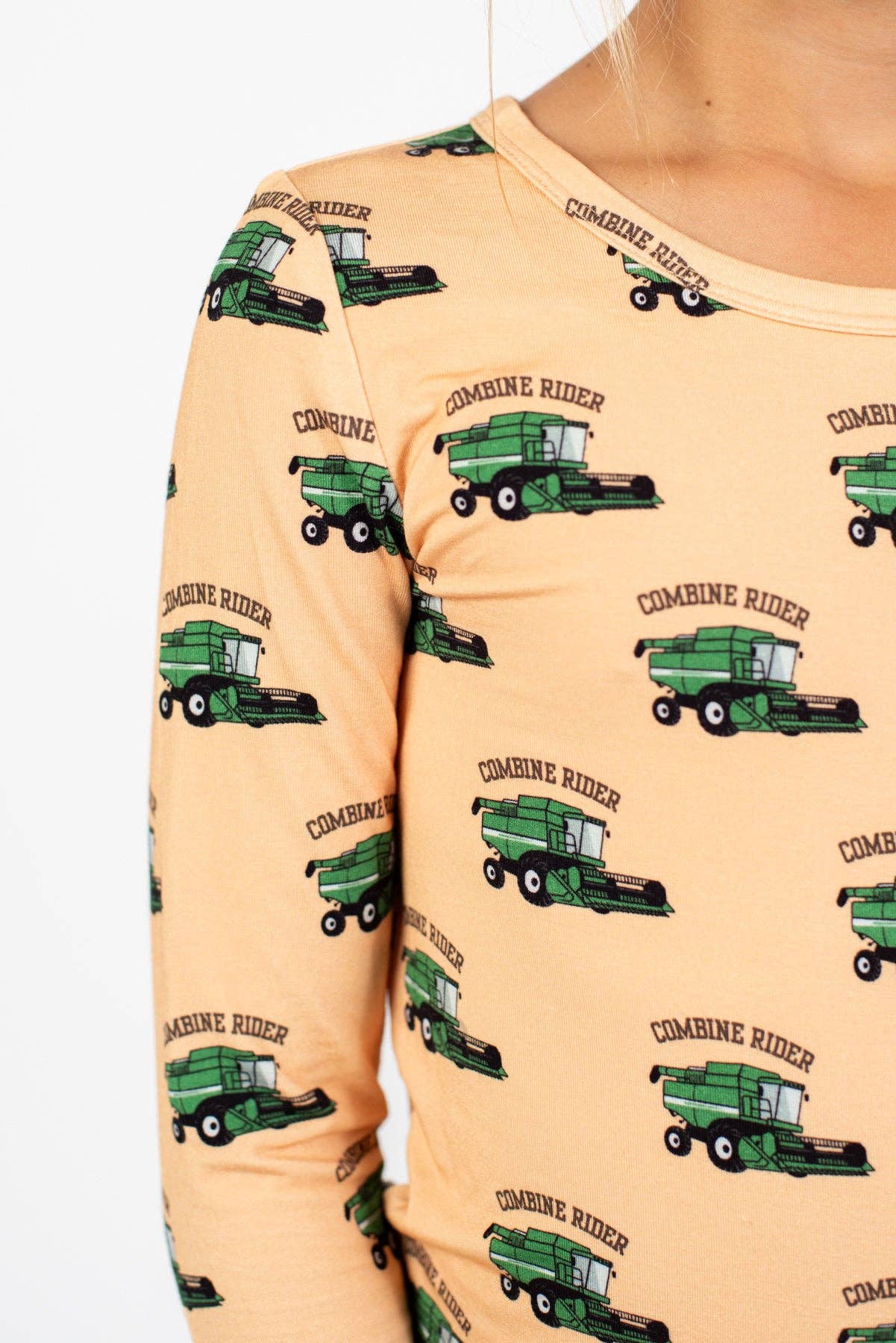 American Farm Company - Wholesale Sleepwear Set - Kids - Green Combine Rider Toddler/Youth Bamboo Pajama Set3