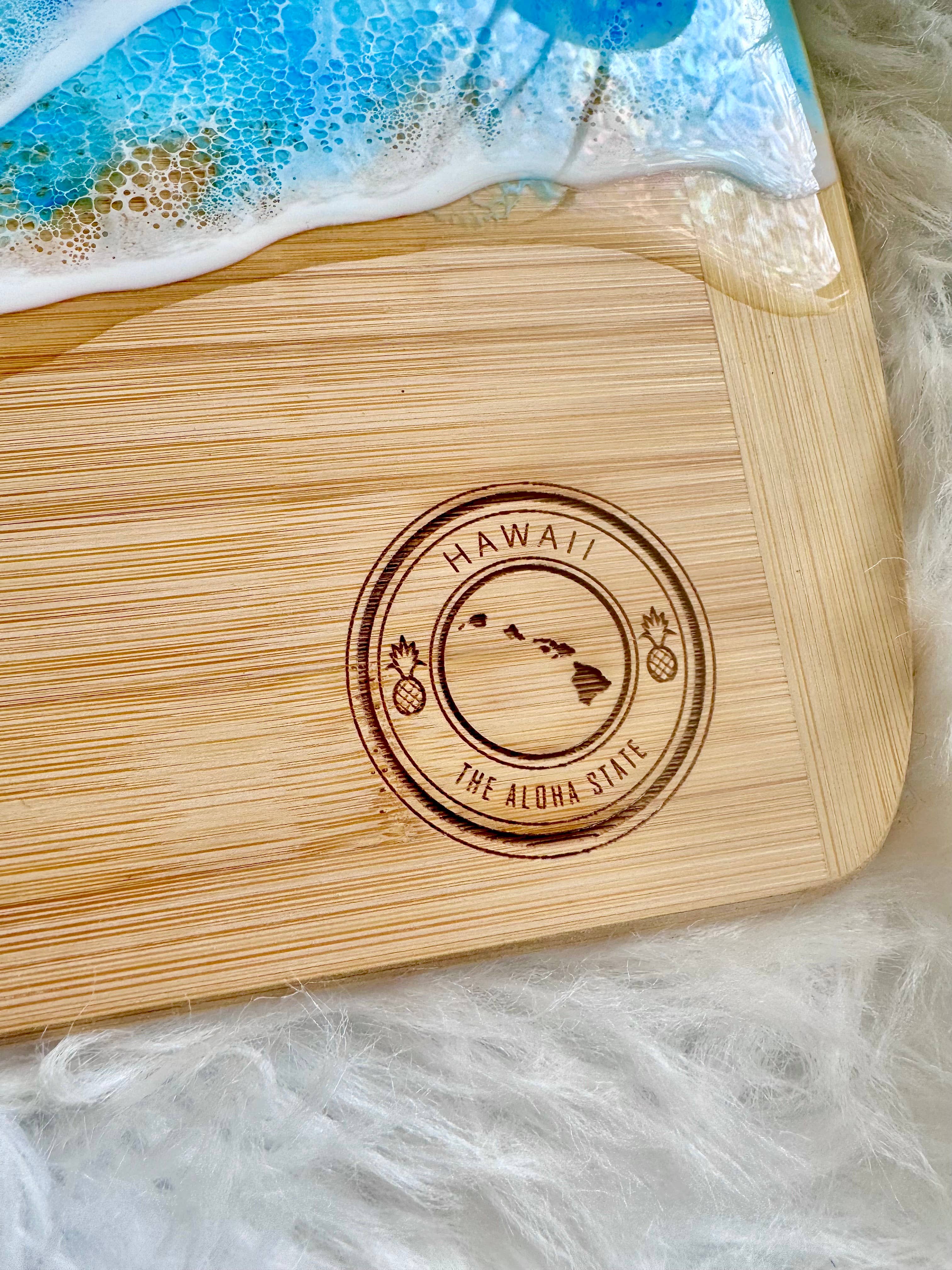 TBM Creations LLC - Wholesale Cheese Board - HAWAI'I Ocean Charcuterie board Maui made | Serving board3