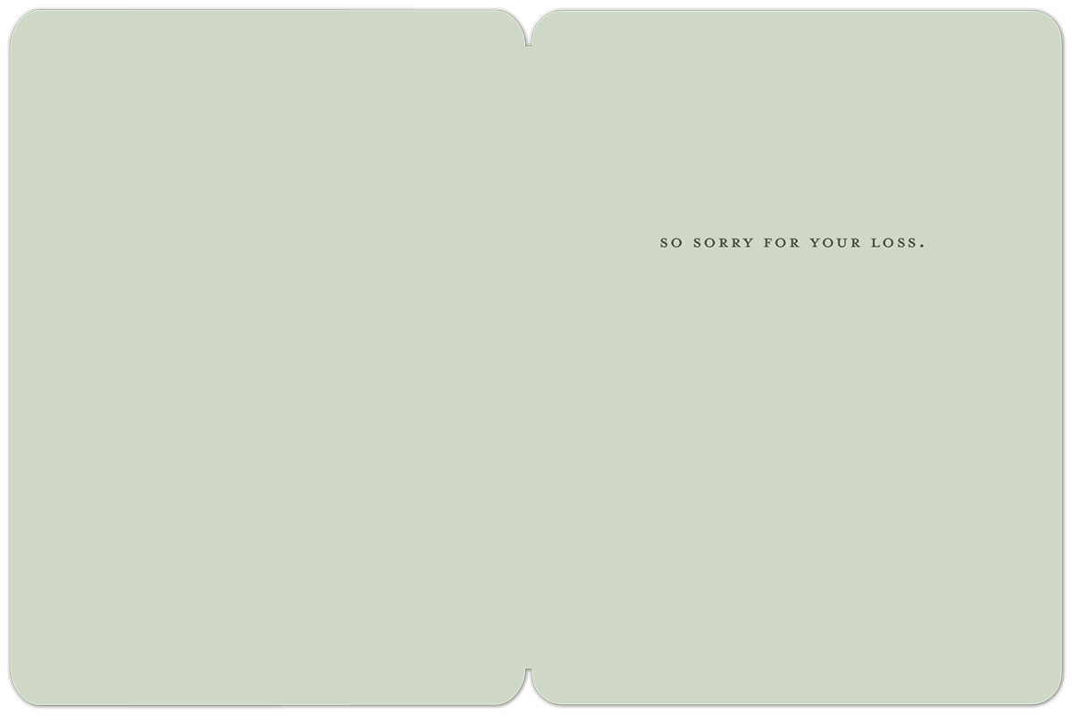 Willow & Ivy Press – Engroshandel Sympati-kort – Med dybeste medfølelse Grønne Blade Kondolencekort1