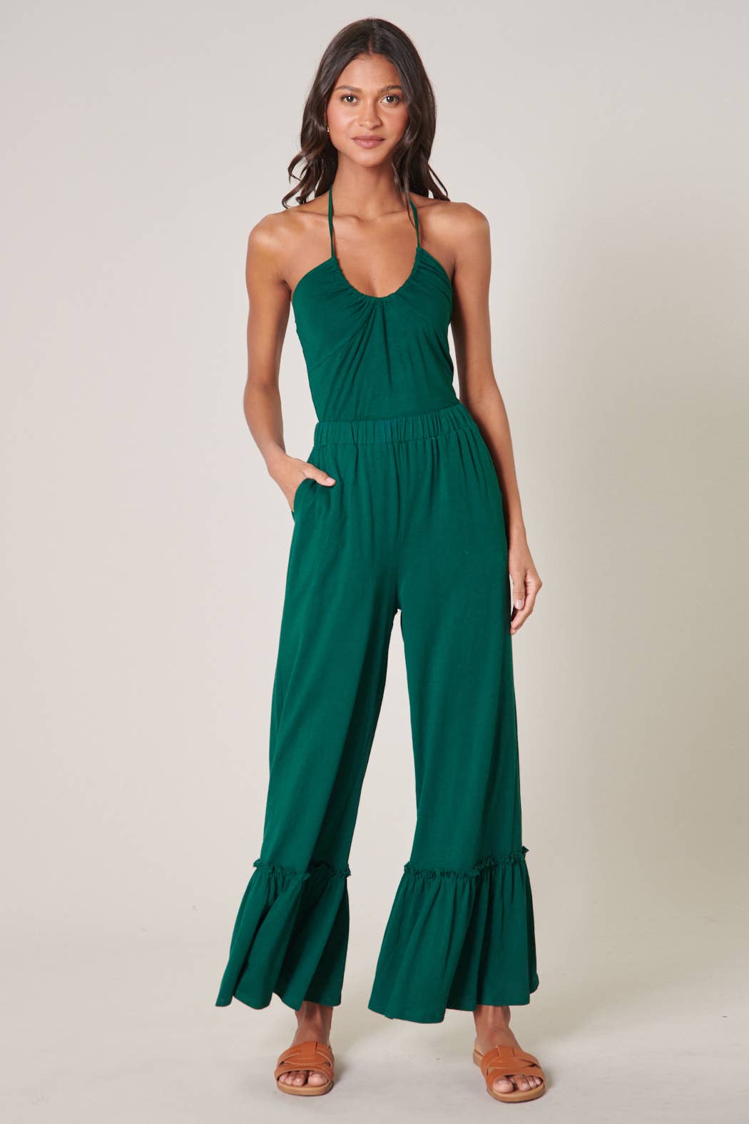 Sugarlips - Vente Pantalon – femme - Pantalon en coton tricoté à jambes larges avec volants Ryder5