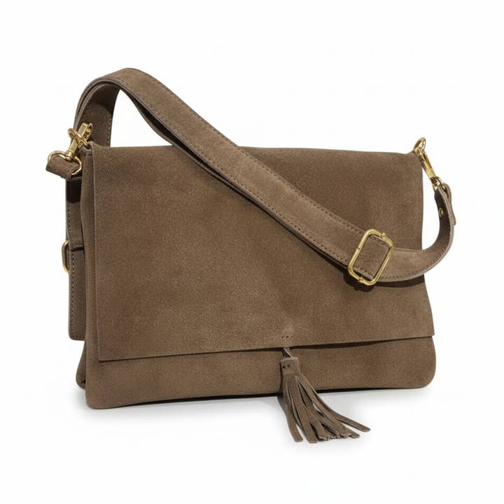 NEW LUNA Taupe Leather Bag for wholesale by ZEEN