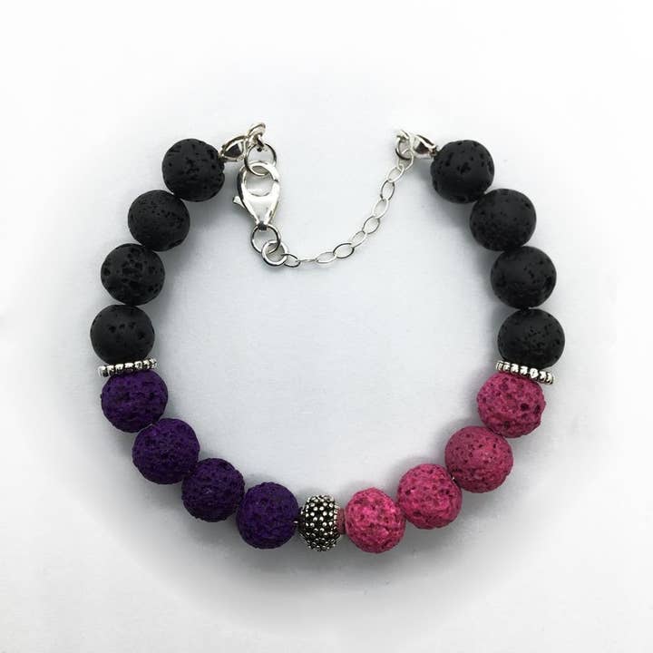 Braccialetto per aromaterapia regolabile in argento Sterling: per la vendita all'ingrosso da parte di Dangles Bangles More Co
