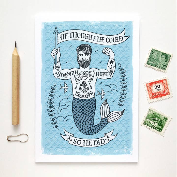 Alexandra Snowdon - Wholesale Congratulations card - Merman Congratulations Card2