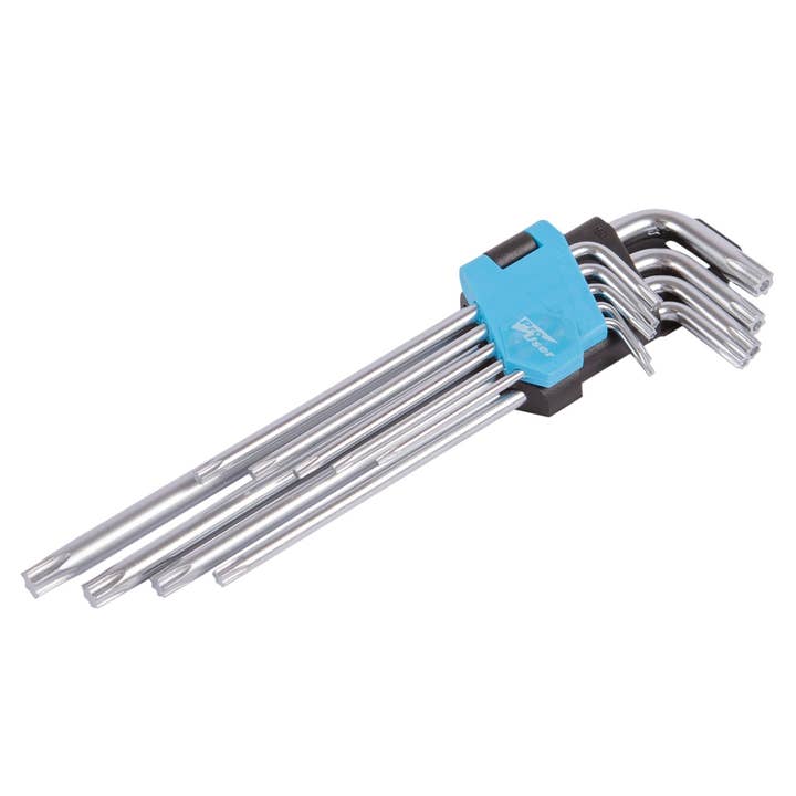 9pc Steel Metric Long Torx Key Set - By Pro User for wholesale by Rinkit Ltd