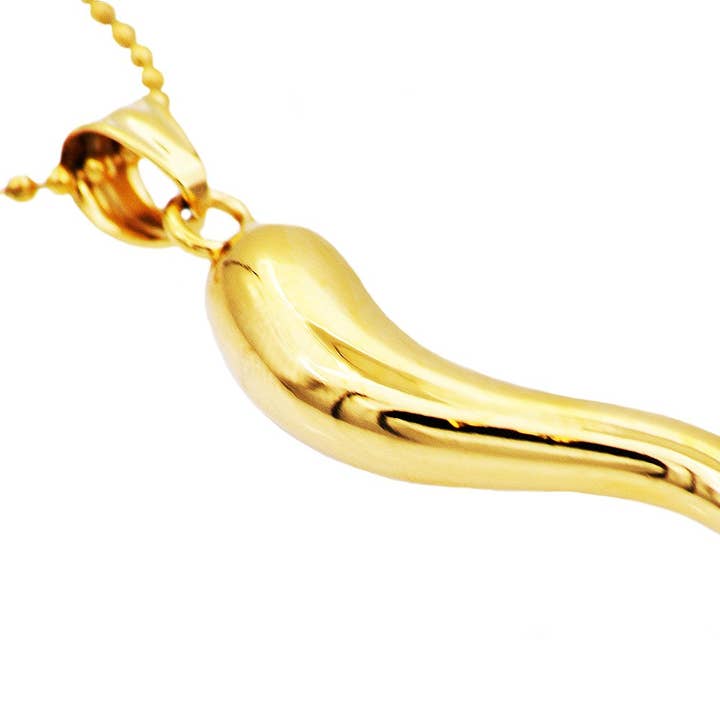 Mäns guld rostfritt stål italienska Horn hänge för wholesale av Blackjack Mens Jewelry