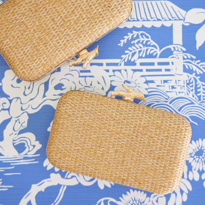 The Monogram Corner - Wholesale Clutch Bag - Women's - CORAL WOVEN CLUTCH