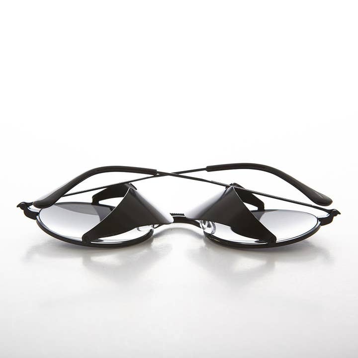 SUNGLASS MUSEUM - Wholesale Sunglasses - Unisex - Black Steampunk Sunglass with Folding Side Shields - Bram 42