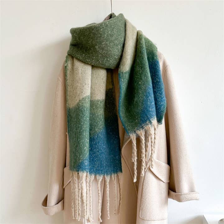 ACCITY - Wholesale Scarf - Women's - Colorblock Winter Scarf - Thick Warm Unisex Wrap_CWASC09692