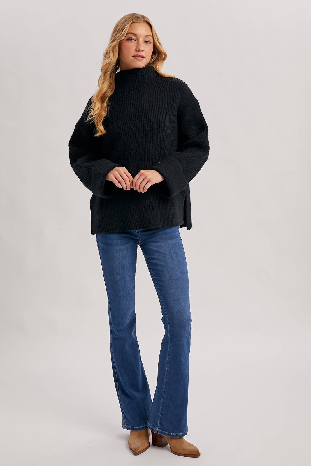 Bluivy - Wholesale Knit Sweater - Women's - FUNNEL NECK OVERSIZED PULLOVER17