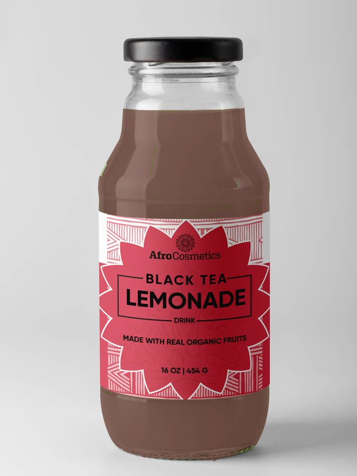 Black Tea and Lemonade Juice made with Sea Moss 16 oz for wholesale by AfroCosmetics & Culture