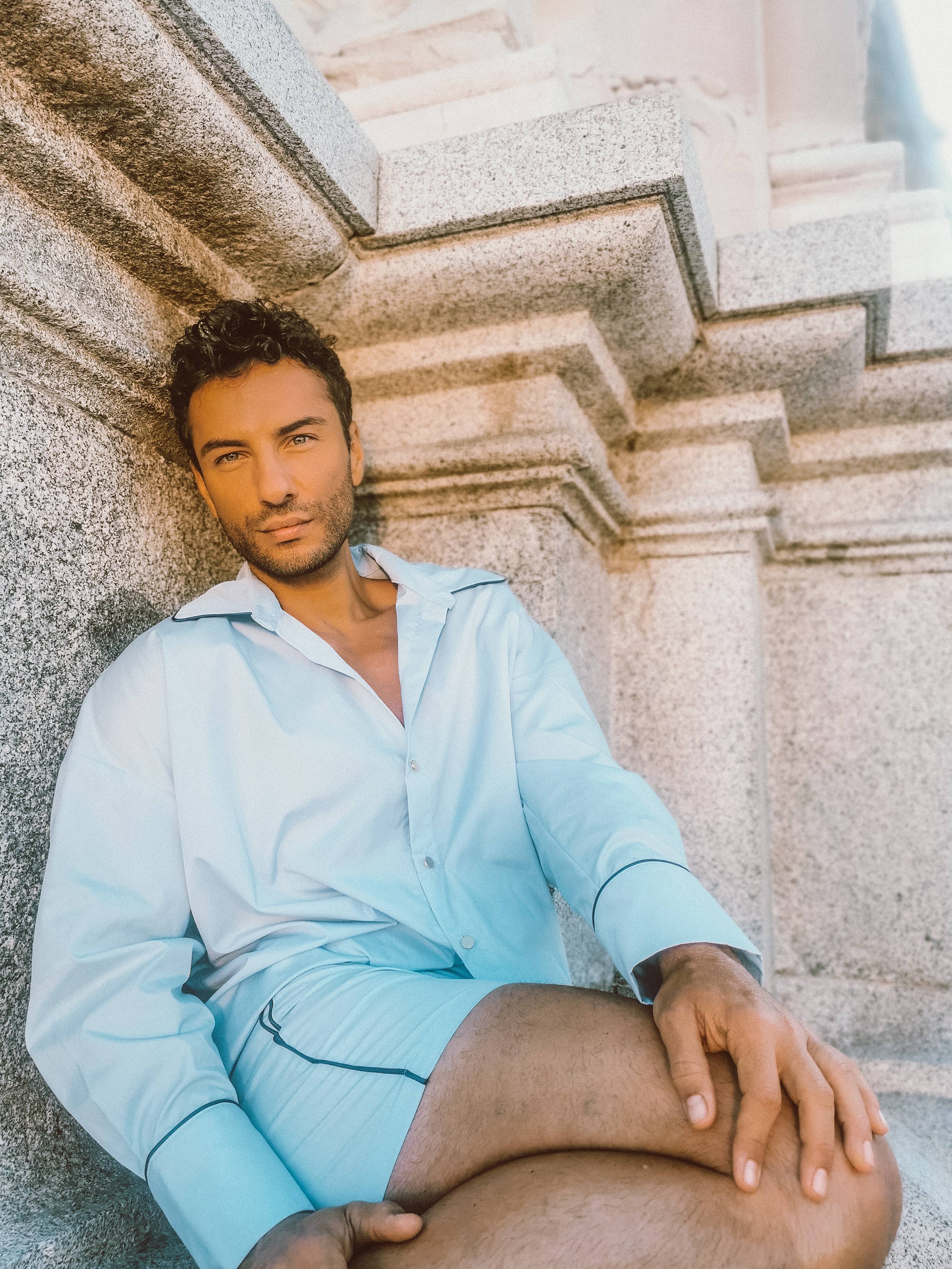 NUMERO 8 SPAIN - Wholesale Button Down Shirt - Men's - Ocean Poplin Shirt8