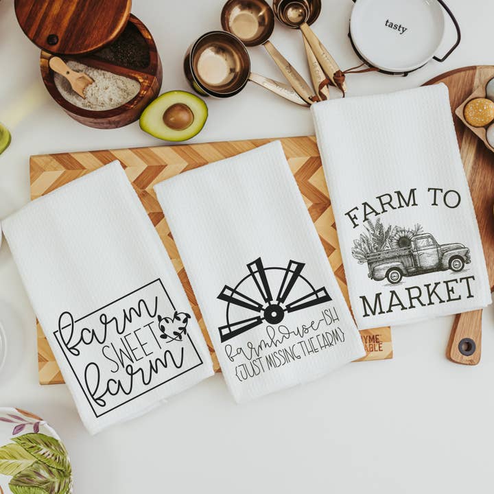Farmhouse hand towels for wholesale by Capable By Design