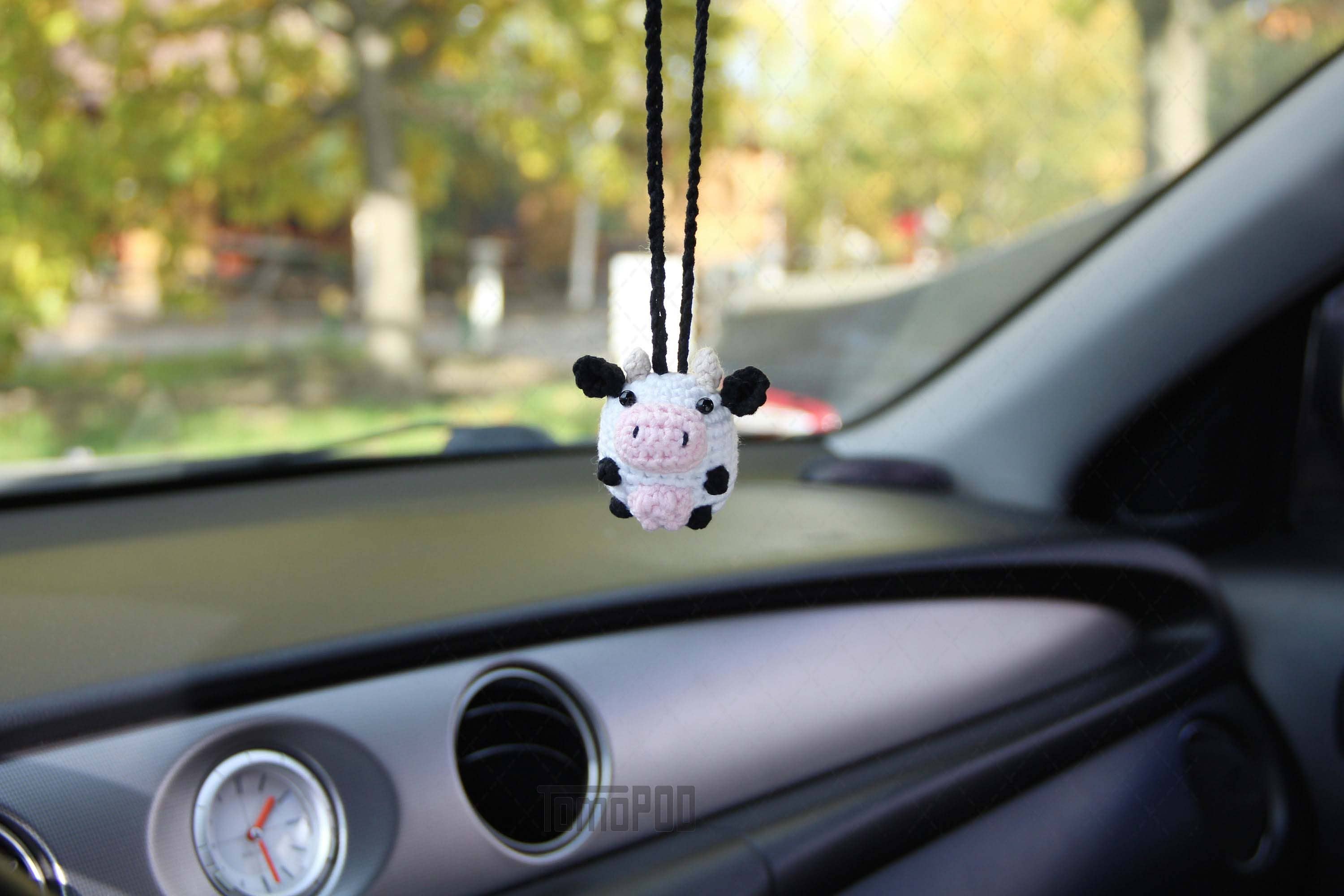TOMOPOD LLC - Wholesale Car Decorative Charm - Unisex - Crochet Cow Car Mirror Hanging Accessories, New Car Gift6