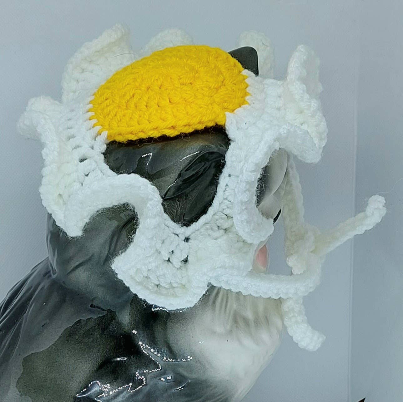 Glitter Ghost Clothing and Accessories – wholesale Pet hat – Dog – Crochet Fried Egg Hat - Cat Hat - Pet Hat - Made to order7