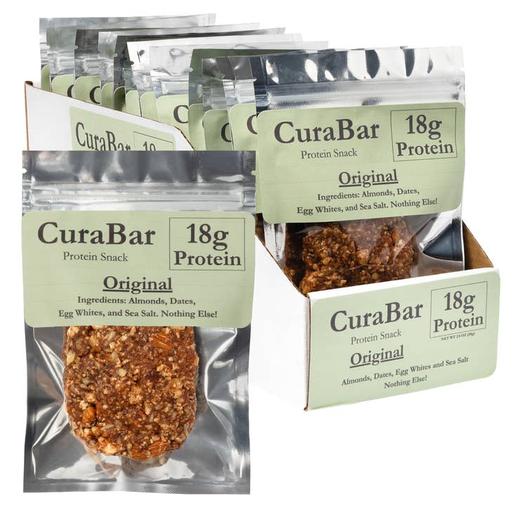 CuraBar Protein Bar, Original Flavor (12ct) No Preservatives for wholesale by CuraBar